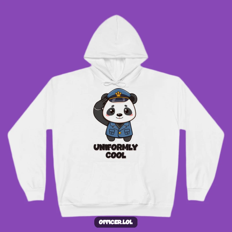 Funny Panda Officer Hoodie - Cozy Comfort with Humorous Flair