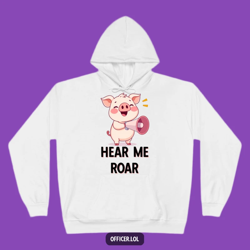 Funny Pig Megaphone Hoodie: Cozy & Loud, Perfect Humorous Gift!