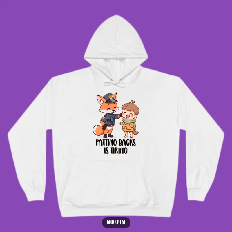 Cozy Funny Fox Officer Hoodie: Stay Warm with This Heartwarming Design