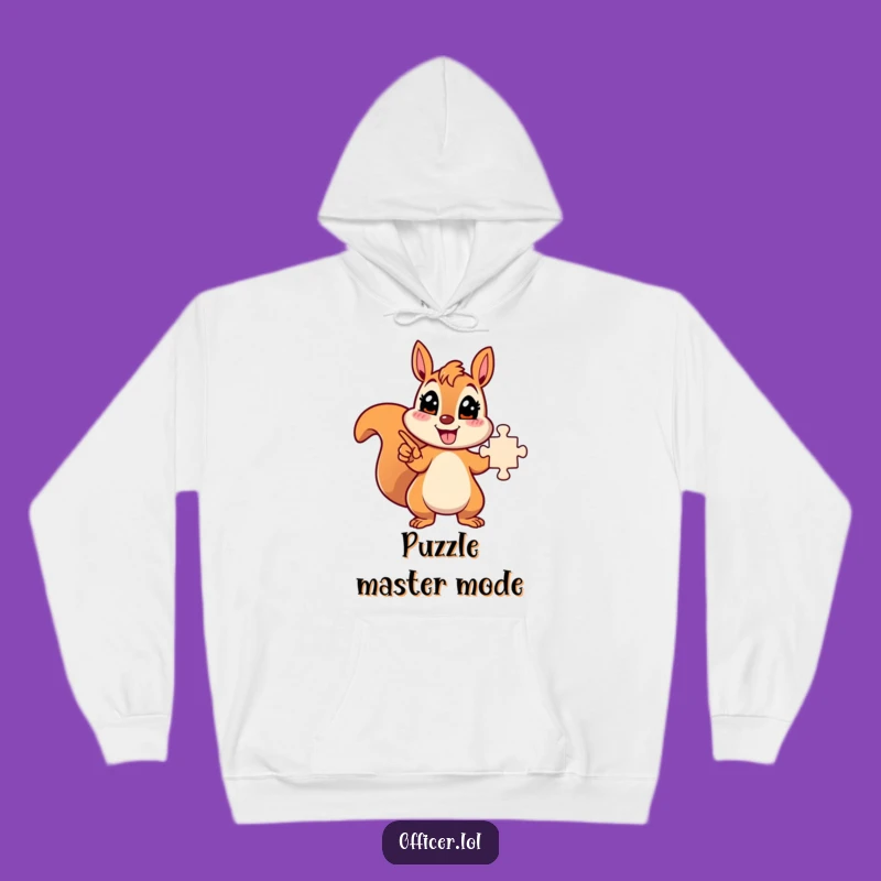 Funny Solved Puzzle Squirrel Hoodie: Cozy Energetic Character Sweatshirt, Smart Funny Gift