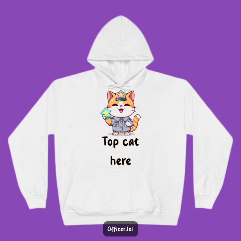 Funny Cat Hoodie: Cozy Happy Officer Gift for Badge Holders