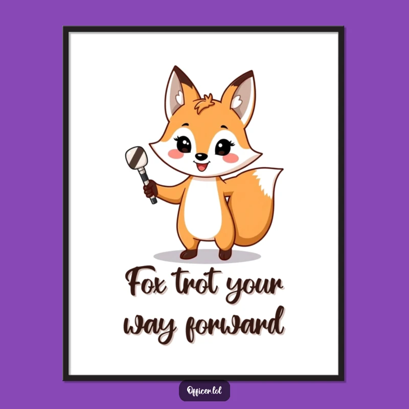 Free Printable Fox Wall Art: Traffic Director Funny Downloadable Home Decor
