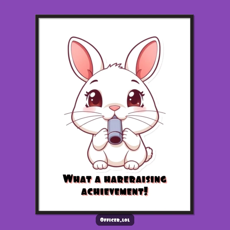 Free Printable Rabbit Wall Art: Whistleblower of Joy Funny Downloadable Home Decor