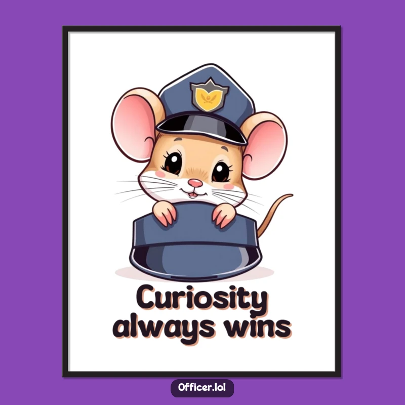 Free Printable Wall Art: Curious Mouse Detective, Humorous Downloadable Decor for Quirky Spaces