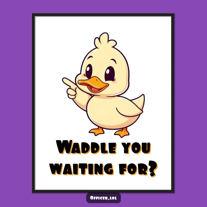 Funny Free Printable Duck Wall Art: Winking Pointer, Humorous Downloadable Art