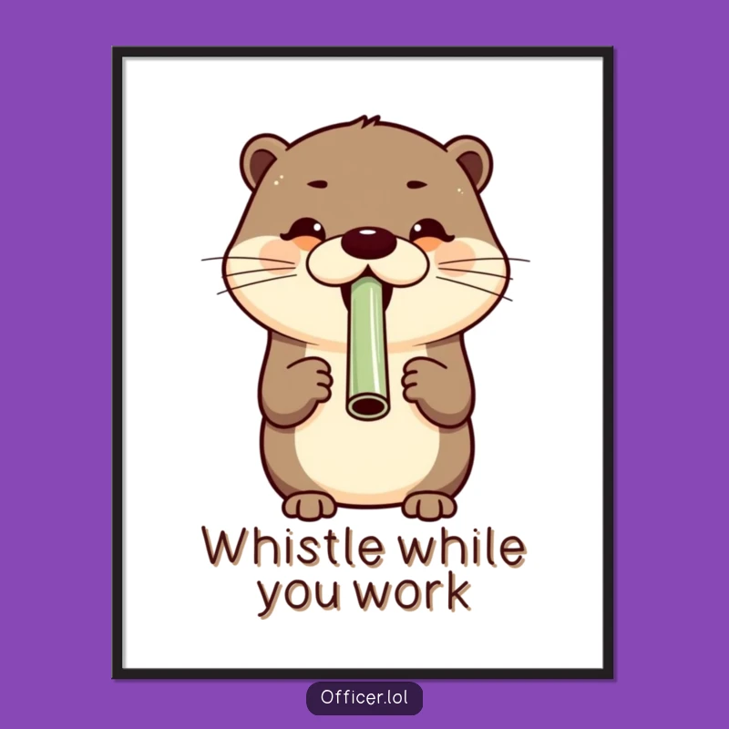 Free Printable Wall Art: Funny Whistling Otter Decor Downloadable Art