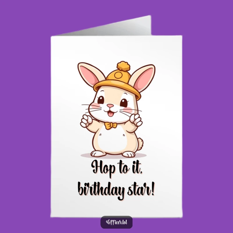 Free Printable Birthday Card: Rabbit Traffic Director, Hilarious Fun Downloadable Gift!