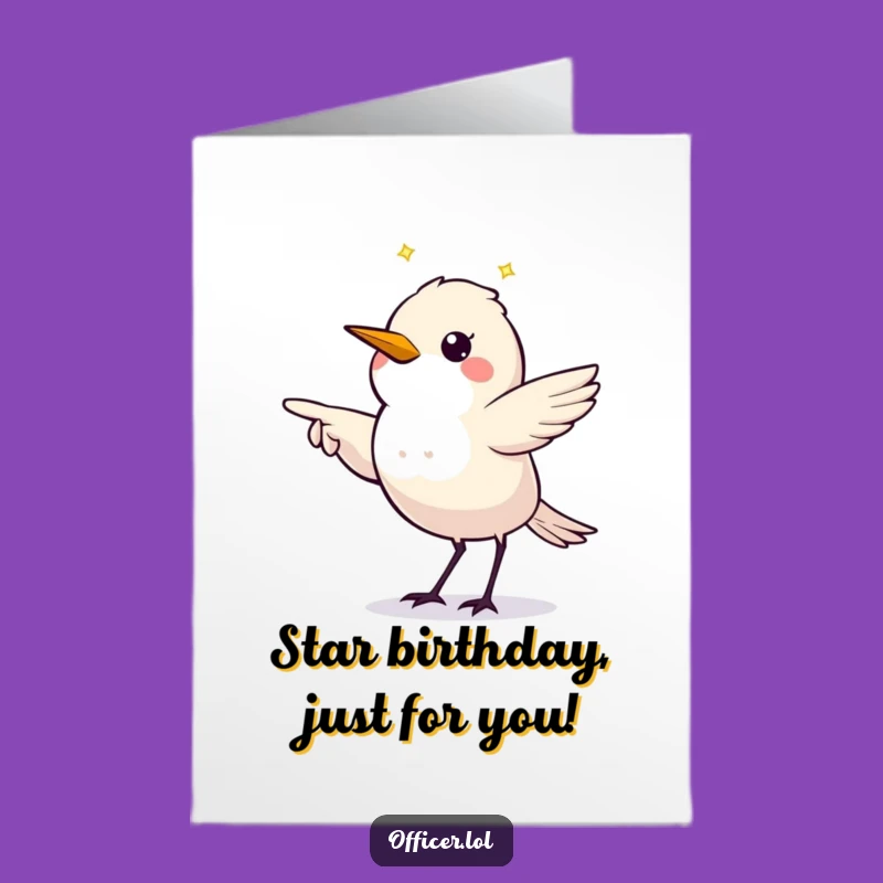 Free Printable Birthday Card: Starling Points the Way, Funny Downloadable Gift