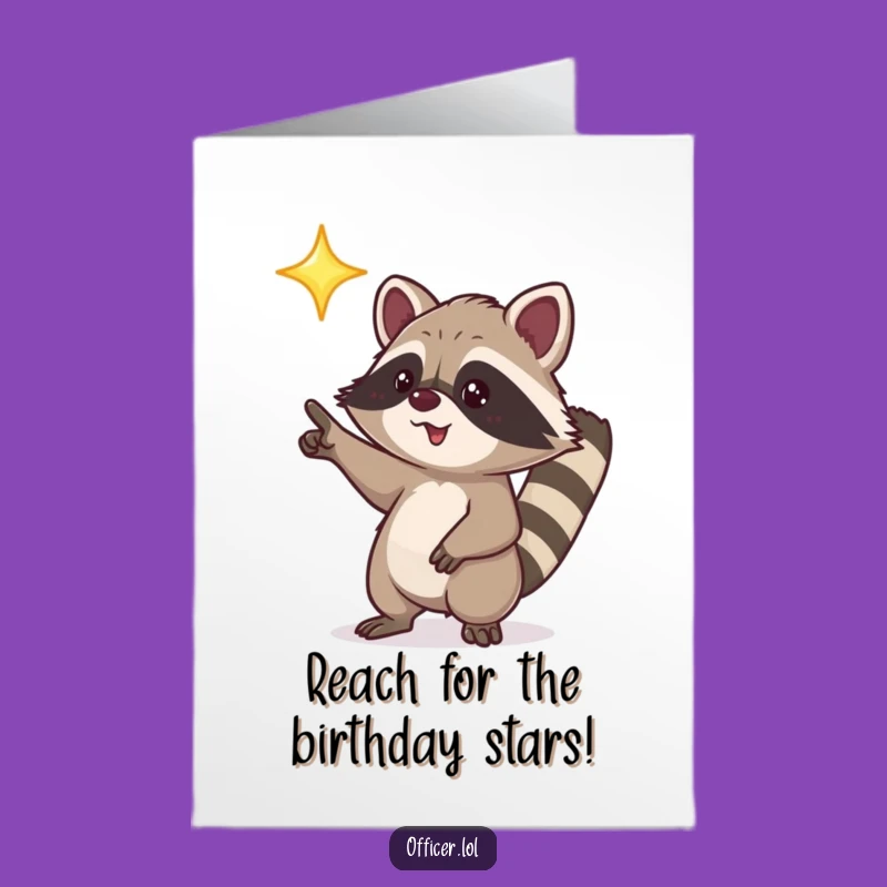 Funny Free Printable Birthday Card: Raccoon Star Pointer, Exciting Downloadable Gift!