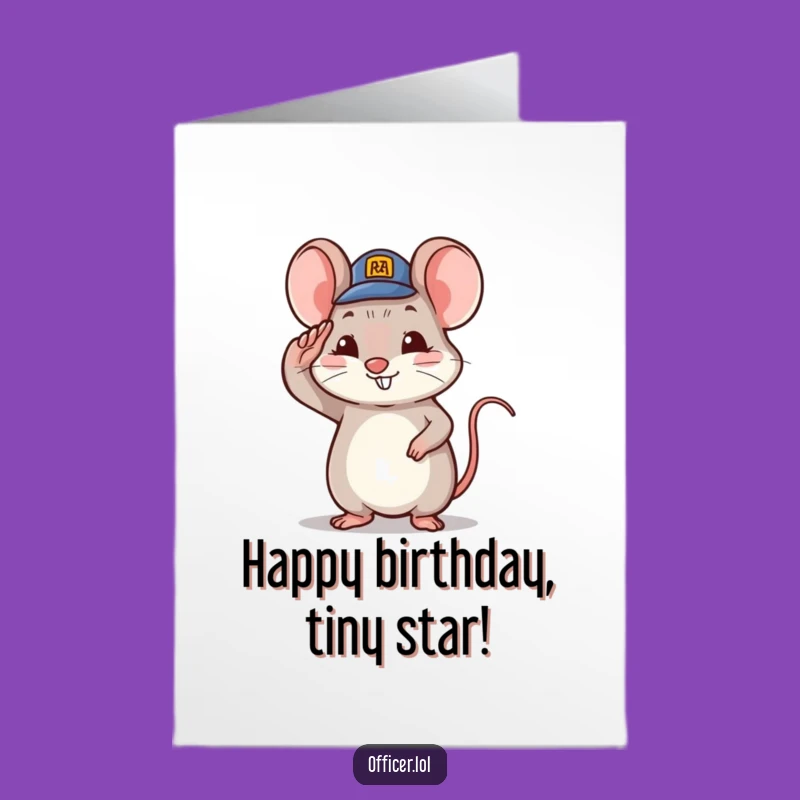Free Printable Birthday Card: Proud Mouse Salutes a Happy Birthday Celebration