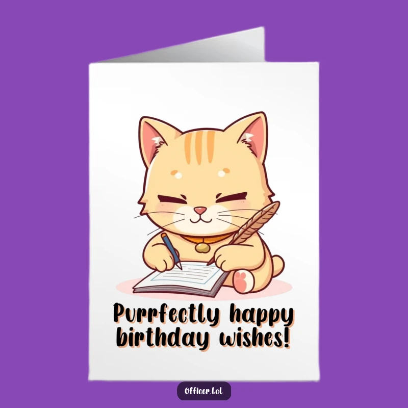 Free Printable Birthday Card: Cat Cop Ticket, Downloadable Funny Greeting