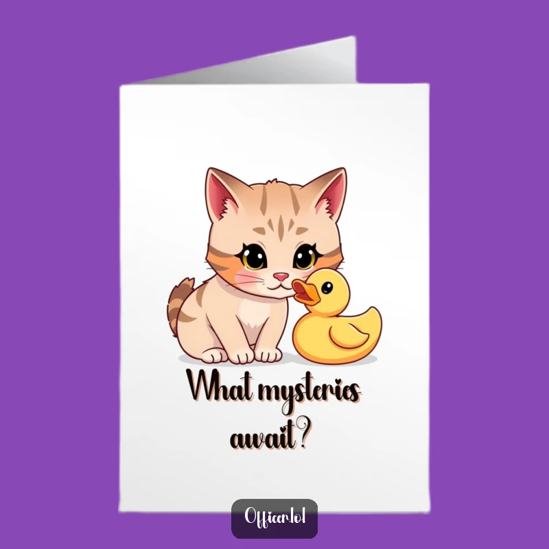 Free Printable Birthday Card: Funny Cat Duck Interrogation Downloadable Gift