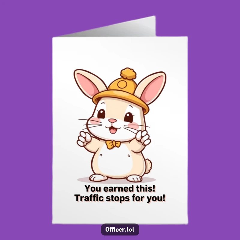 Free Printable Congrats Card: Rabbit Traffic Boss, Fun Downloadable Celebration!