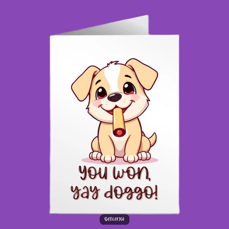 Free Printable Congrats Card: Whistle Puppy - Exciting Downloadable Greeting
