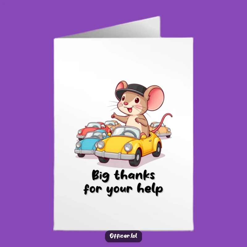 Free Printable Thank You Card: Mouse's Direction of Thanks, Funny Downloadable Gratitude Gift