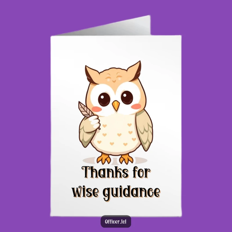 Free Printable Thank You Card: Owl's Insightful Thanks! Funny Downloadable Gift