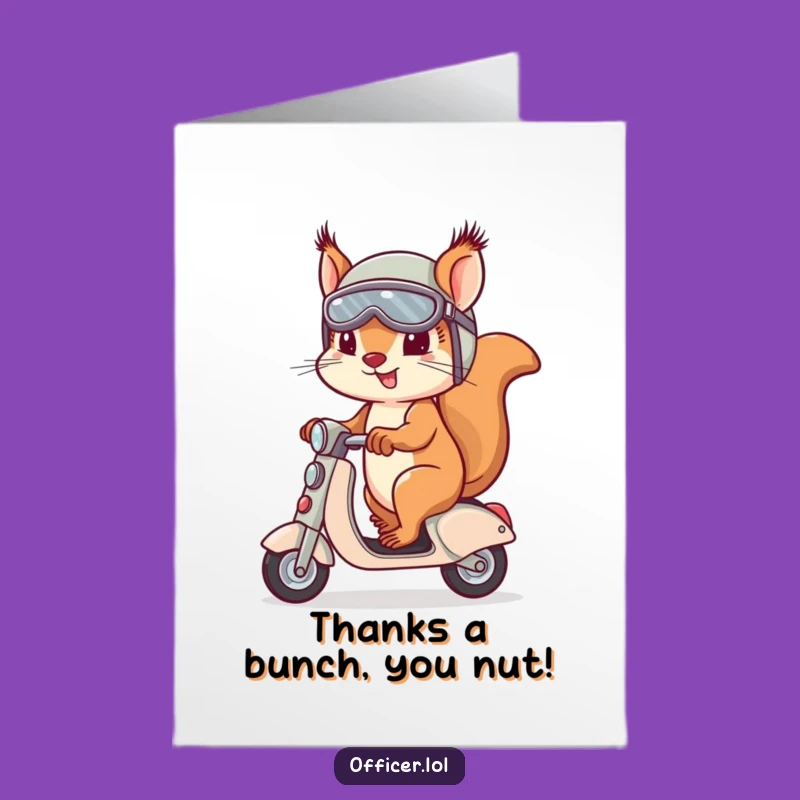Free Printable Squirrel Thank You Card: Speedy Thanks Funny Downloadable Gift
