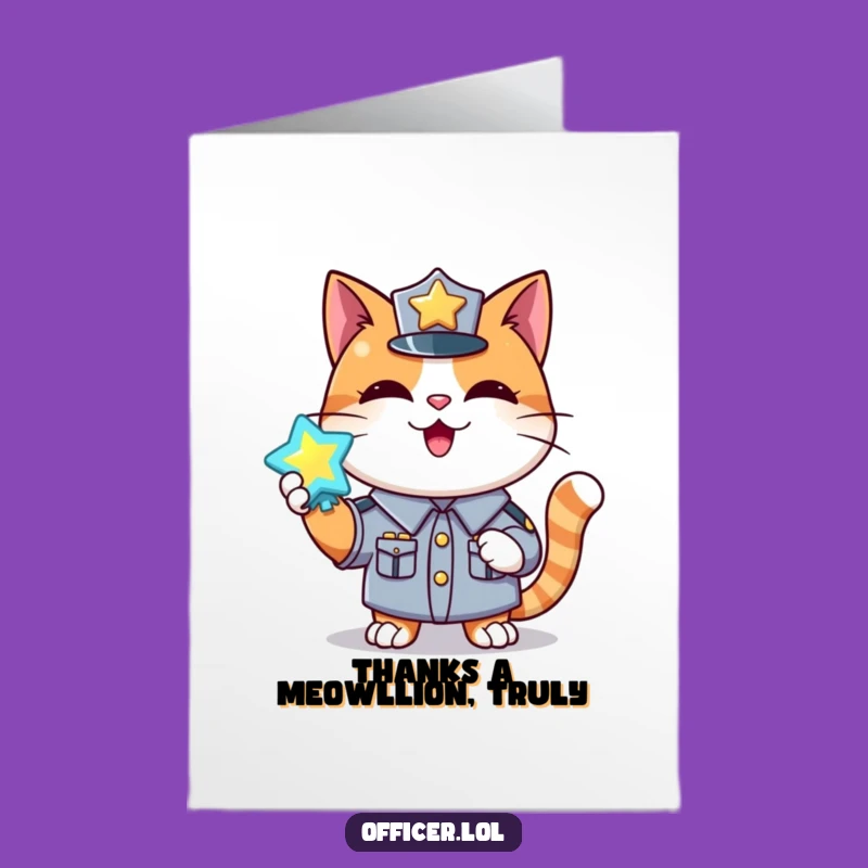 Free Printable Thank You Card: Cat's Gratitude Badge, Funny Downloadable Gift of Thanks