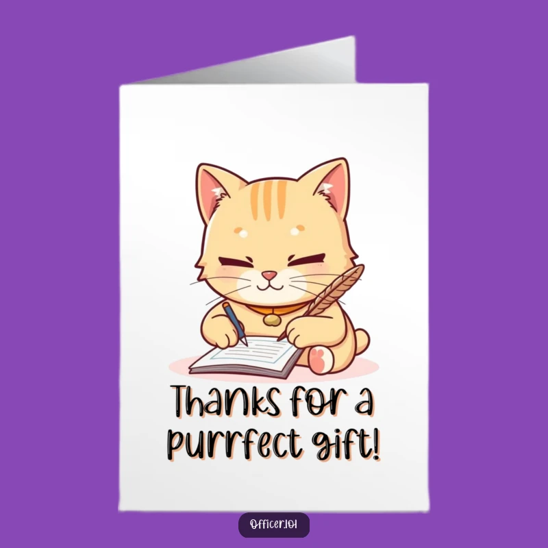 Free Printable Thank You Card: Cat Cop Ticket, Downloadable Grateful Greeting