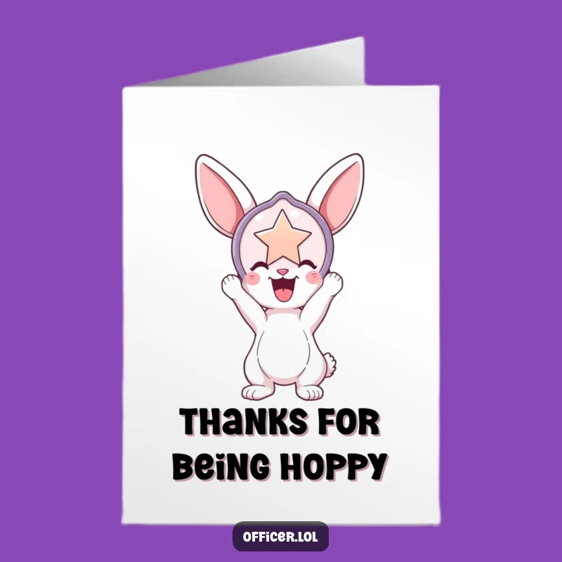 Free Printable Thank You Card: Bunny Badge - Appreciative Downloadable Greeting