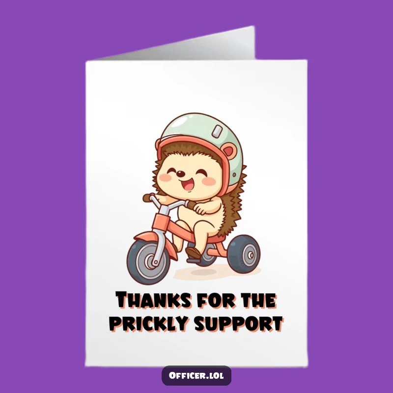 Free Printable Thank You Card: Hedgehog's Happy Thanks! Funny Downloadable Gift