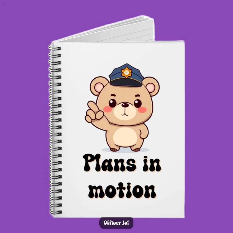 Funny Bear Report Notebook: Document Your Day with This Hilarious Police Bear Design