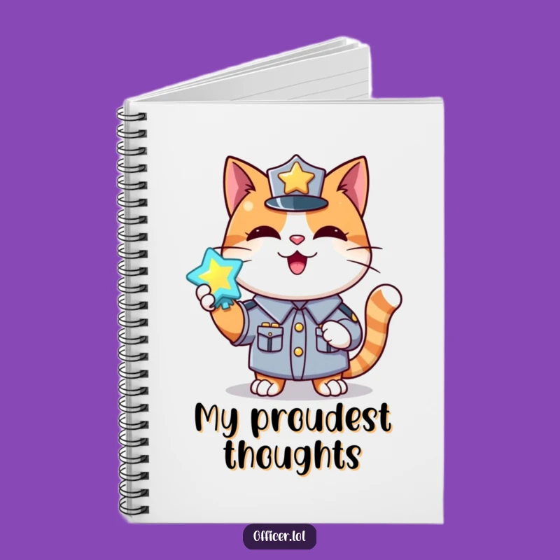 Funny Cat Notebook: Happy Officer's Log for Proud Planners