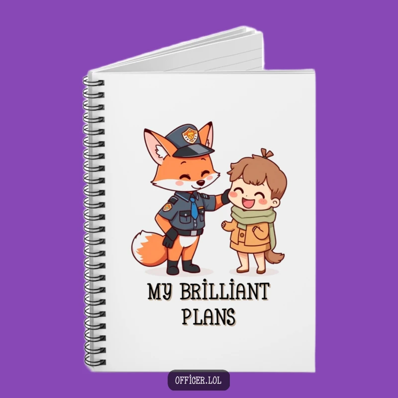 Funny Fox Officer Notebook: Jot Down Ideas with a Heroic Touch