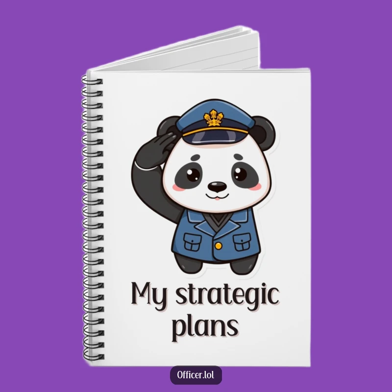Funny Panda Officer Notebook - Jot Down Your Orders with a Smirk