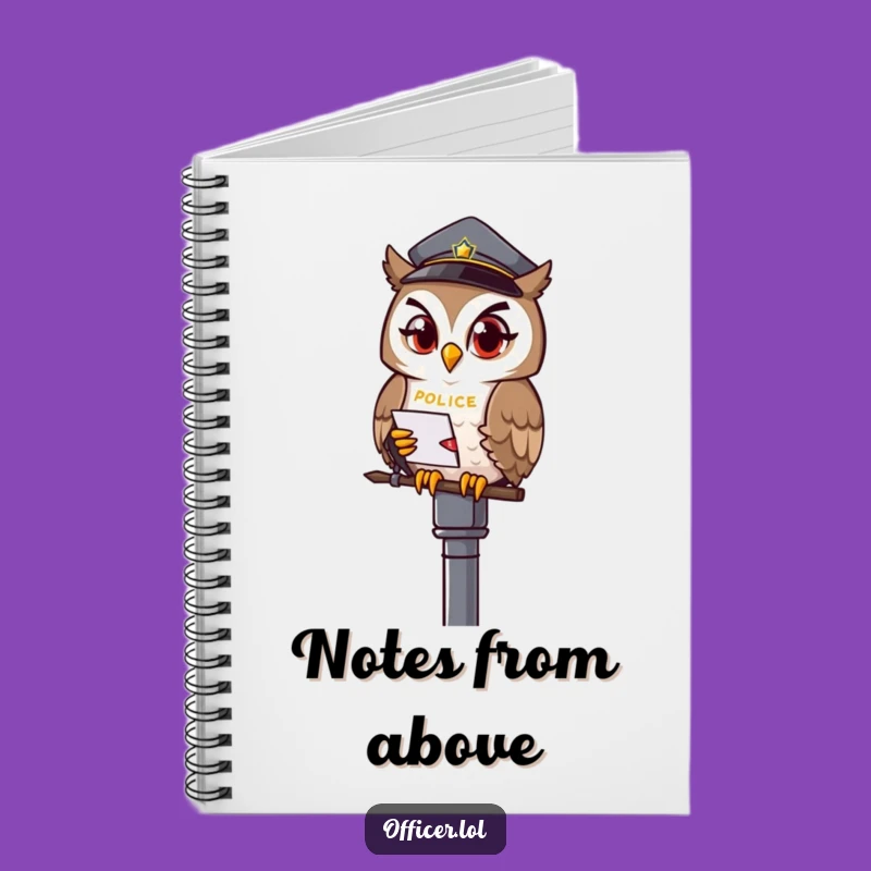 Funny Owl Officer Notebook - Jot Down Insights with Nocturnal Wisdom & Charm