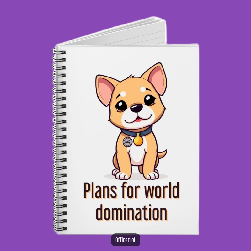 Funny Puppy Badge Notebook: Jot Down Ideas with Determination, Great Gift