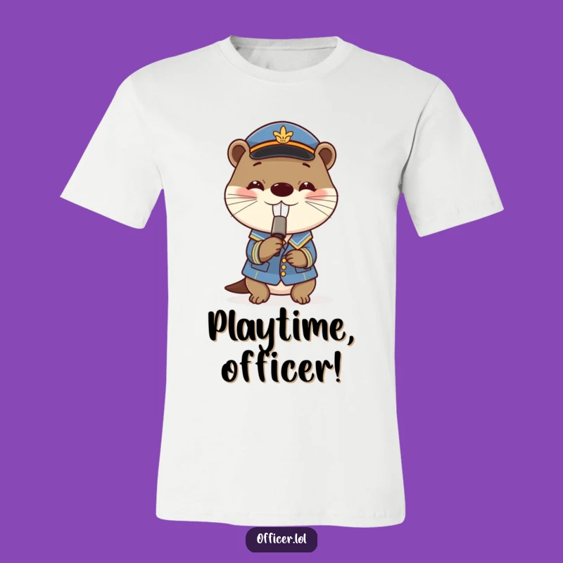 Funny Otter Uniform Shirt: Playful Whistle Blower Tee for Gifts