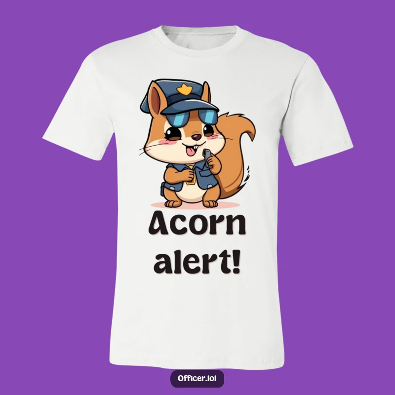Funny Squirrel Officer T-Shirt - Determined Critter on Duty Gift for Him or Her