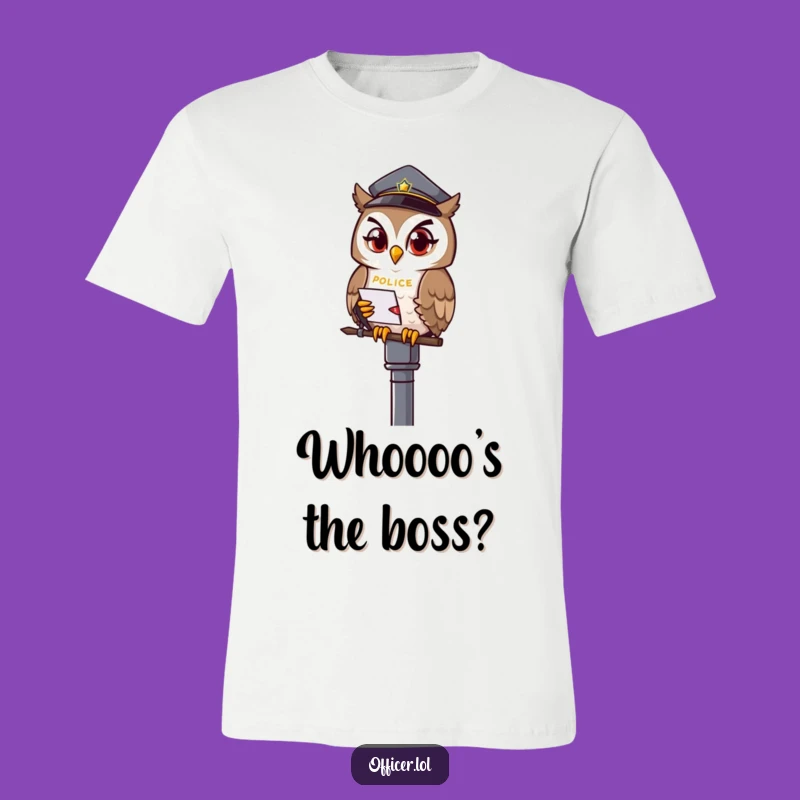 Funny Winking Owl Officer T-Shirt - Nocturnal Vigilance & Humorous Style Gift