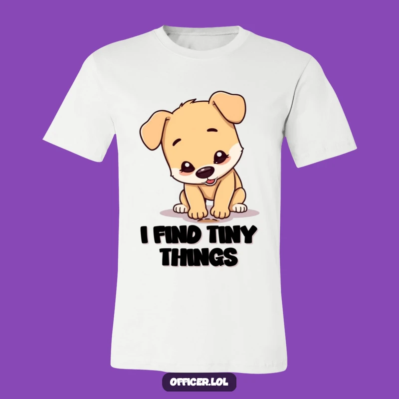 Funny Dog Detective T-Shirt: Focused Canine Investigating a Small Footprint, Great Gift