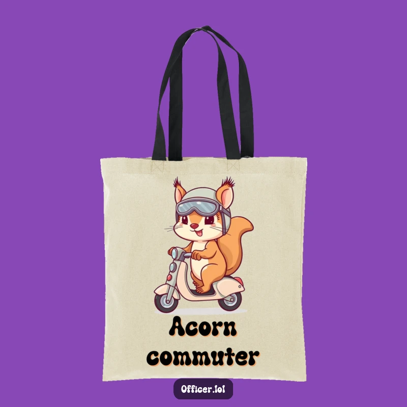 Funny Squirrel Tote Bag - Determined Rider Gift