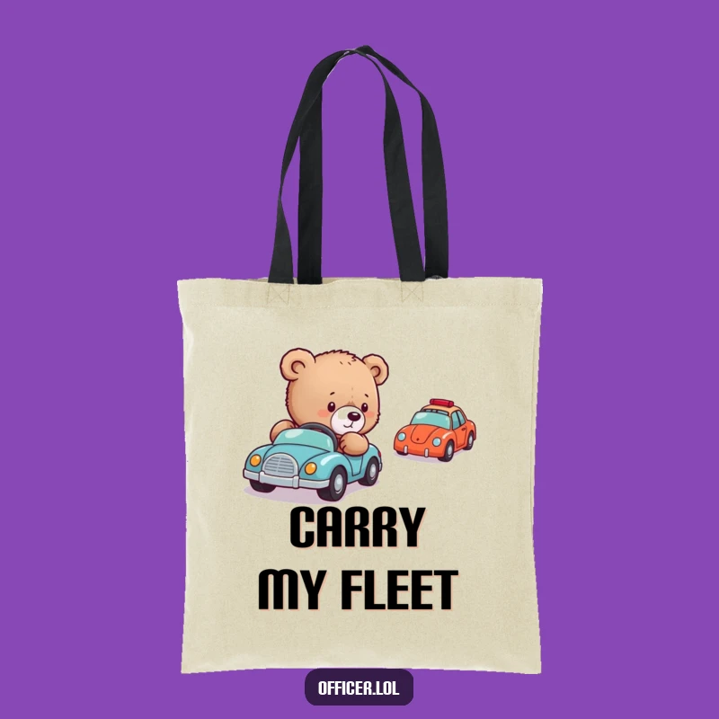 Funny Bear Cub Car Tote Bag: Carry Your Essentials with Cute Direction, Chic Funny Gift