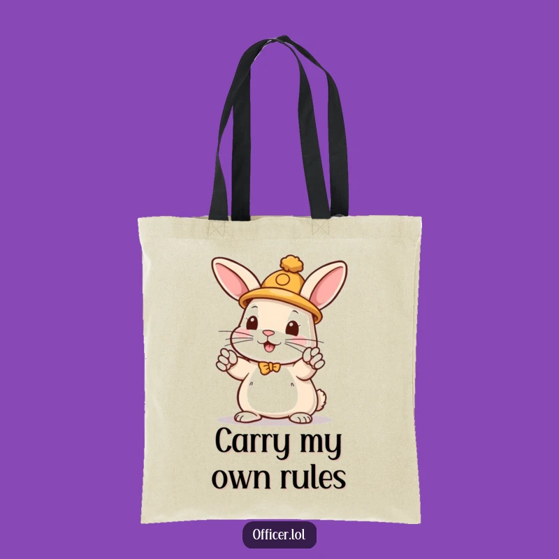 Funny Rabbit Traffic Tote Bag: Carry on with a Bunny Director, Excellent Funny Gift!