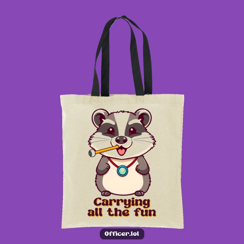 Funny Badger Whistle Tote Bag: Carry Your Stuff with a Cheerful Officer, Great Funny Gift!
