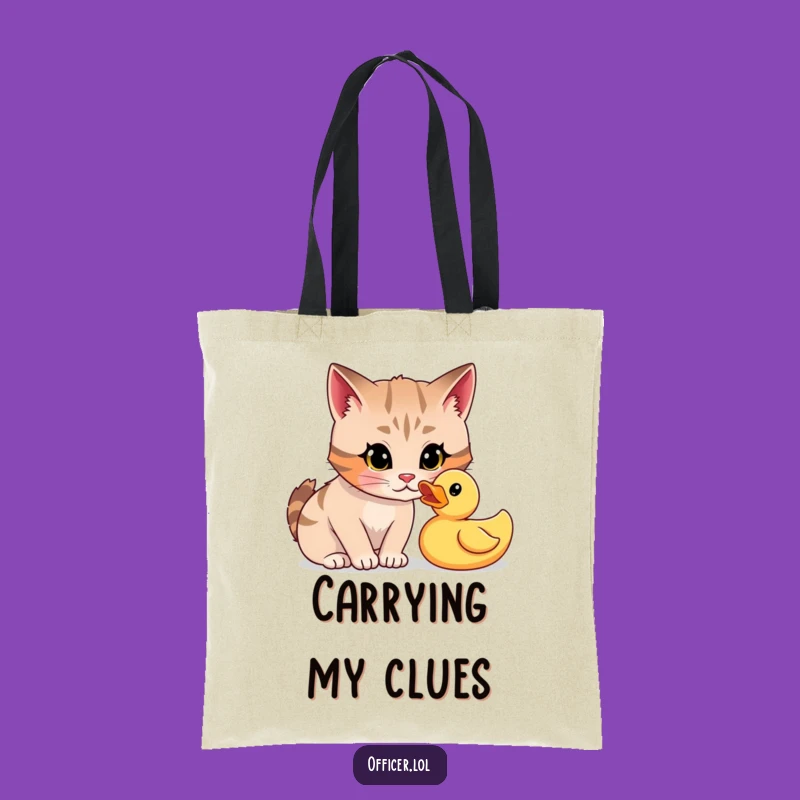 Funny Cat Mystery Tote Bag: Carry Your Secrets with This Hilarious Detective Design