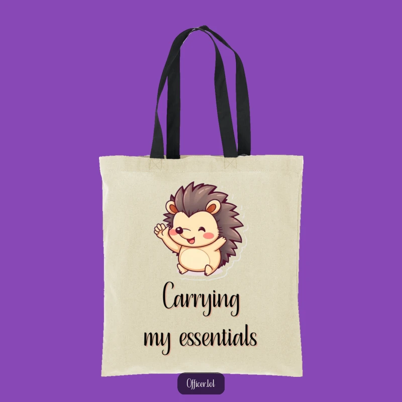 Funny Hedgehog Salute Tote Bag: Carry Playfulness and Cheer Everywhere You Go
