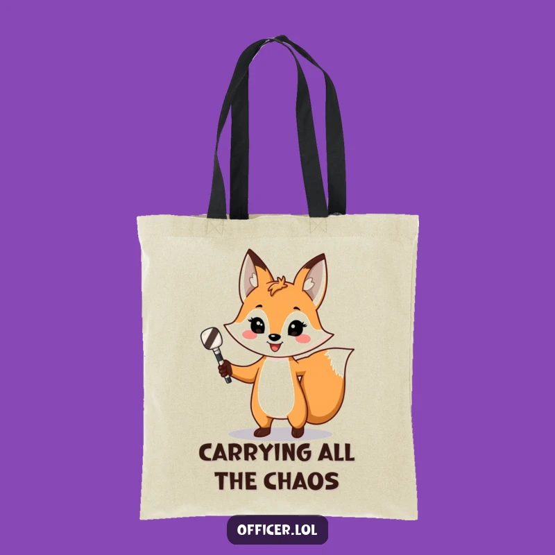 Funny Fox Traffic Director Tote Bag: Chic Confident Animal Control Bag, Ideal Funny Gift