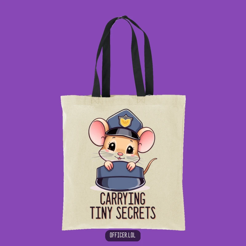 Funny Mouse Cop Hat Tote Bag: Carry Your Mysteries with Curious Style